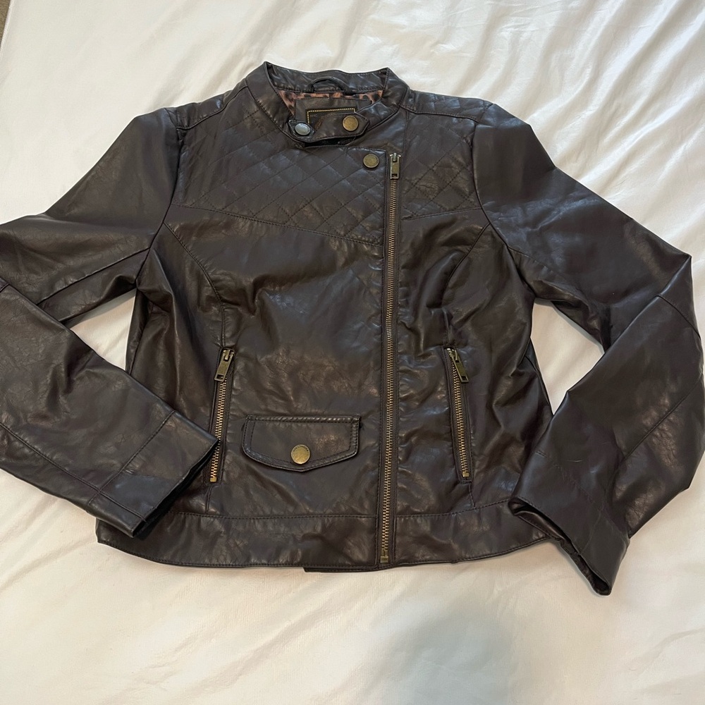 Brown Dollhouse leather jacket